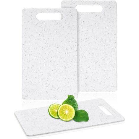 Sollbry 2 pièces de petite planche à découper pour cuisine, mini planche à découper en plastique, passe au lave-vaisselle, planche à découper couleur granit pour camping, aliments, fruits, légumes, pr (1/4)