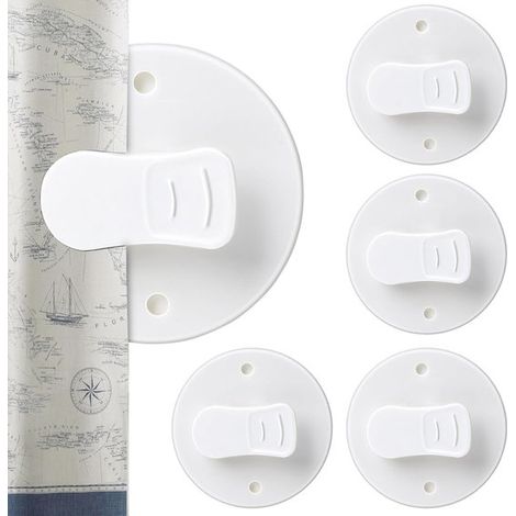 Clip per tenda da doccia - Clip autoadesive per tenda da doccia - Clip per tenda da doccia - Supporti per tenda da doccia - Clip per tenda da doccia per bagno - Clip antivento - Confezione da 4
