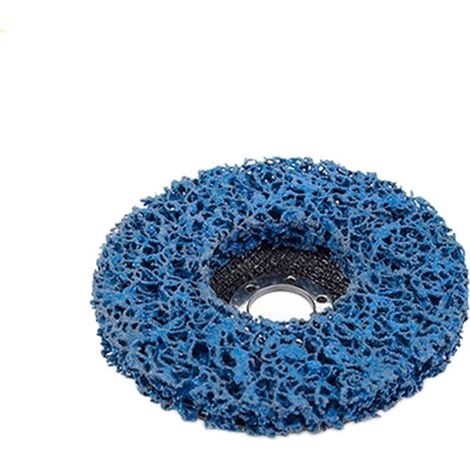 Disque à décaper 10 cm (4 pouces) pour meuleuses d'angle, bleu, pour enlever la peinture, le vernis, l'oxydation, la rouille et les soudures sur bois et métal. (1/5)