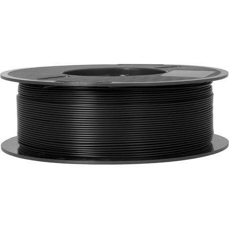 Filament PLA (composite plastique) de 1,75 mm et 1 kg, soigneusement disposé avec une précision de ±0,02 mm, écologique, sans fumée, inodore, consommable d'impression 3D noir. (1/5)