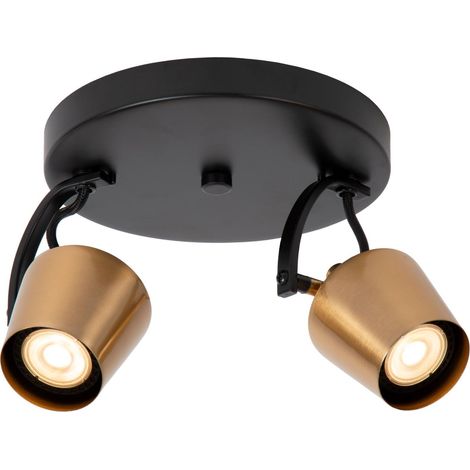 Plafonnier diam 20 cm 2xgu10 8 w or mat laiton - lucide - emile (1/2)
