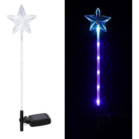 Lampe solaire colorée à 6 LED pour l'intérieur et l'extérieur, idéale pour décorer jardin, cour et pelouse. (1/5)