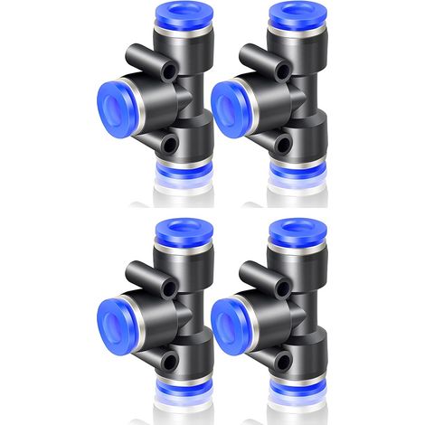 OD 3 Way Tee Raccords Push To Connect PE 14 LEMROE 4 Pcs 14mm Bleu (1/5)