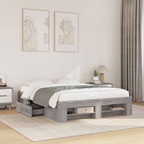 Bettgestell Grau Sonoma 140x200 cm Holzwerkstoff (1/5)