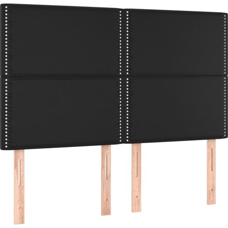 Maison Exclusive - Cabecero de cama negro 144x5x118/128 cm piel s