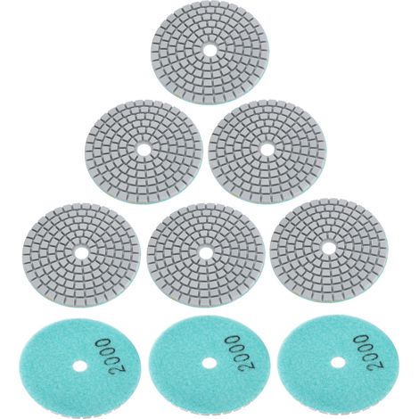 Lot de 10 disques abrasifs 3 pouces 2000 grains pour polissage diamant béton marbre pierre, pads de ponçage et lustrage, 2000 mesh, outillage professionnel. (1/5)