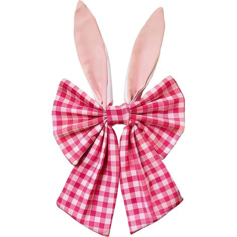 Couronne de fleurs artificielles avec œufs de Pâques et nœud - Couronne de vacances à suspendre pour porte, festival, célébration, cônes de Pâques (1/4)
