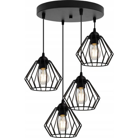 LÁMPARA COLGANTE DE ALAMBRE NEGRO LÁMPARA DE ALUMINIO LED PARA LOFT