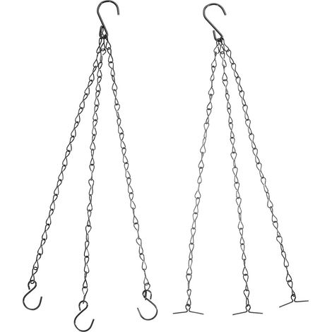 Chaînes de suspension Gadpiparty faciles à installer pour pots fleurs en fer noir, lot 4 (1/5)