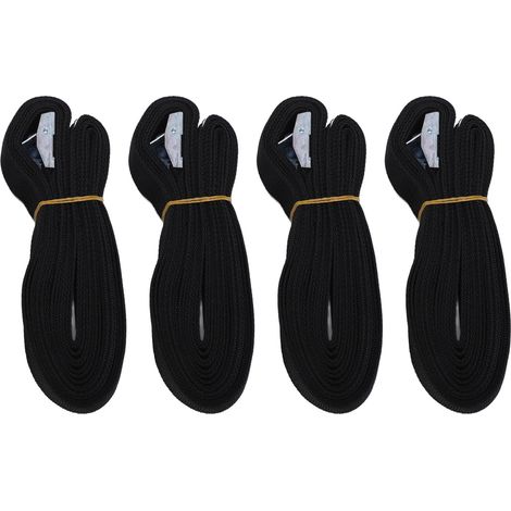 Lot de 4 sangles de bagage robustes, réglables et portables, multifonctionnelles, élastiques pour sac de voyage et camping, noires. (1/5)
