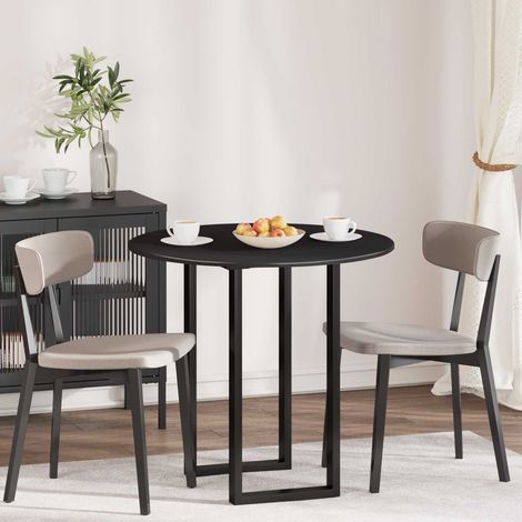 Plateau de table rond Ø 80 x 1,5 cm en bois d’ingénierie noir pour intérieur - PANGIVO (1/5)