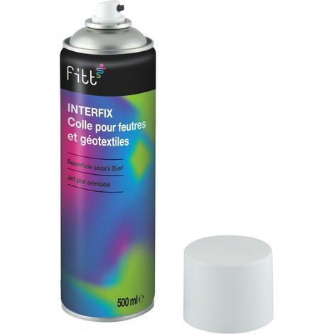Fitt – Colle en aérosol pour géotextiles et feutres – Application précise sur polystyrène – Rendement 15 m² – Contenance 500 ml