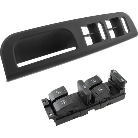 VW Golf IV 97-03 Türgriff schwarz vorne links 4 Fenster + kombinierter Schalter zum Heben elektrischer Fensterheber und Verriegeln der Türen 9-polig 2-teilig (1/2)