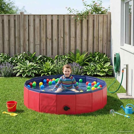 vidaXL Piscine pour enfants Rouge Ø 80 x 20 cm