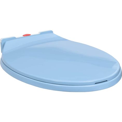 Abattant de toilette à fermeture amortie, à démontage rapide, ovale bleu
