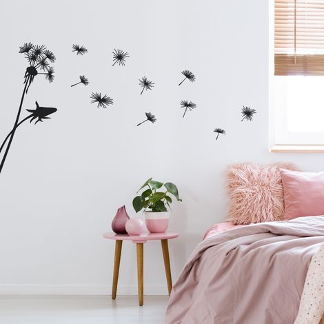 Sticker Mural - Pissenlit - 27x42 cm - Noir (1/3)