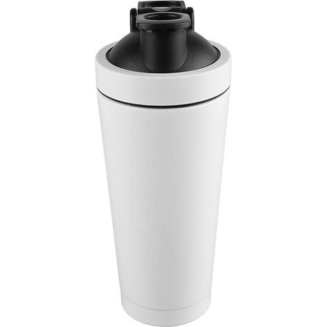 Gobelet isotherme de sport 750 ml, double paroi, ouverture filetée, acier inoxydable, blanc, idéal pour la salle de sport et les voyages. (1/5)