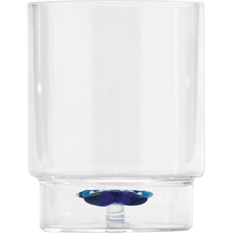 Zafferano Set 6 Bicchieri Tumbler Teca Mare Decorazione Stella Marina in Vetro Borosilicato Lavorato a Mano Design Innovativo Impilabile Trasparente