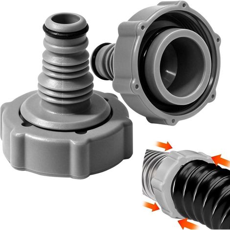 Pool Ablassventil 2er-Set Schlauchadapter Ø 32mm für Schwimmbad Entwässerung