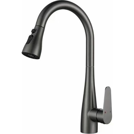 Kitchen Mixer Tap-Sink Faucet, with Pull-out Spray, Cold & Hot Available (1/4)