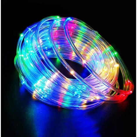 20 m Solar-Lichtergirlande, mehrfarbig, 200 LEDs, PVC-Außenlichtschlauch, IP68 wasserdicht, für Partys, Neujahr, Weihnachten, Außenbeleuchtung, Zaun, Garten, Terrasse, Dekoration, Lichterkette [Energi (1/5)