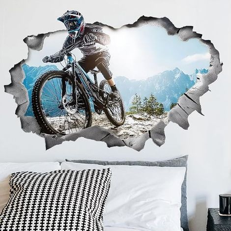 3D Wall Stickers for Bike Motocross Mountain Bike Living Room Decorative Kitchen Stickers (1/5)