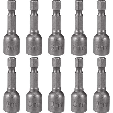 Lot de 10 douilles hexagonales aimantées de 8 mm - Pour perceuse ou visseuse sans fil (1/5)