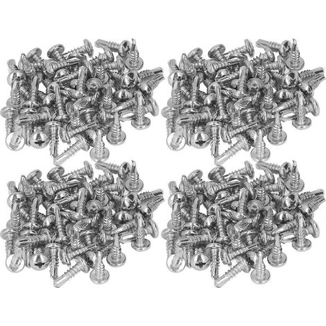 200 Stück Rundkopf-Bohrschrauben aus Edelstahl 304, 4,8 x 16 mm, Bohrschrauben für DIY-Bastelarbeiten