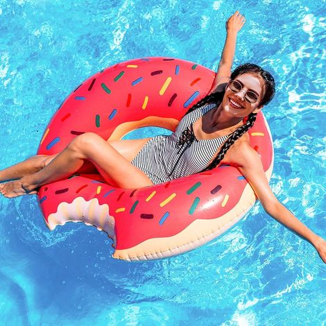 Donuts-Boje (120 cm), Schwimmring, Sommerboje, Wasserspielzeug, Boje, Pool, aufblasbare Boje für den Swimmingpool für Erwachsene und Kinder