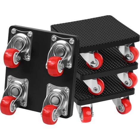 4PCS Roulettes pour Meubles Lourd, Roulettes de Transport pour Meubles Roues Pivotantes à 360°, Charge Maximale 500 kg, pour déplacer appareils électroménagers, lits, canapés et armoires (1/5)