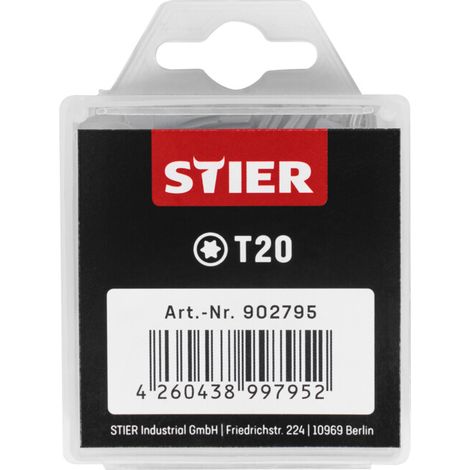 Grand pack d'embouts STIER TX T20 50 pièces