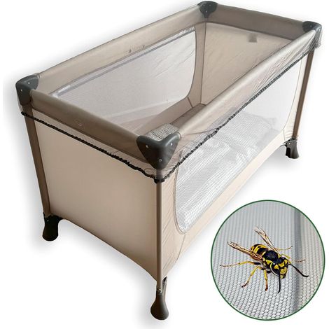 Moskitonetz für Babybetten, Anti-Moskitonetz für Reisebetten, Beistellbetten, Kinderbetten und Laufställe - Universell, feinmaschig, strapazierfähig und waschbar (110 x 75 cm)