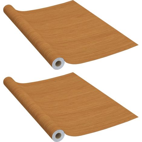 Lot de 2 films autoadhésifs pour portes Chêne clair 210x90 cm PVC DEC022131