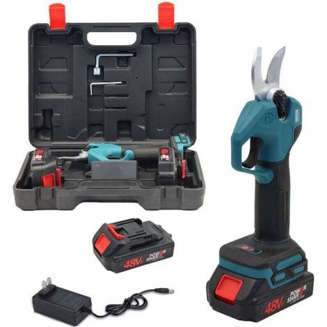 BUNTHAUS Akku-Elektro-Gartenschere, bürstenloser 21-V-Elektro-Gartenschere, Elektro-Gartenschere mit Display und 2 Akkus zum Schneiden von Bäumen, für Gartenarbeiten, Obstbäume und Weinberge
