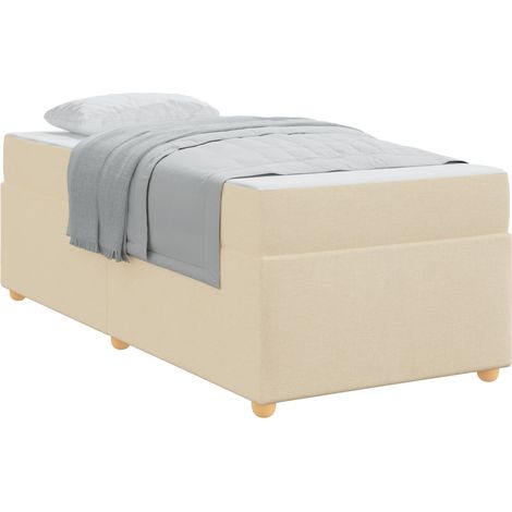 Maison Exclusive - Bettrahmen mit Matratze Creme 90 x 200 cm Stof