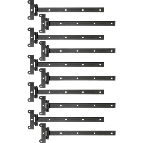 Lot de 10 suspensions en croix - Avec goupille pressée - Vernis noir - Bande 391 x 30 mm - Charnière 121 x 51 mm (1/2)