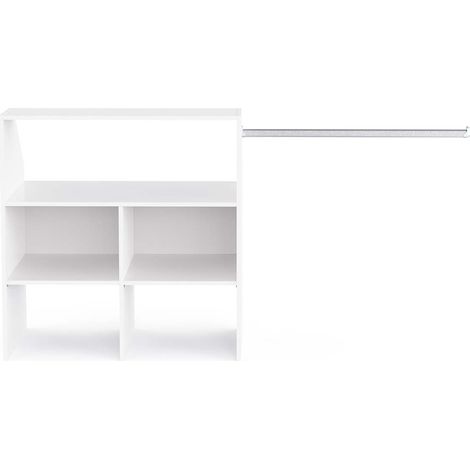 Module de rangement sous comble avec penderie et étagère couleur blanc mat - Largeur 171,5 x Profondeur 50 x Hauteur 90,7 cm (1/5)