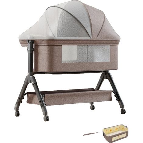 Berceau pour bébé, Design pliable, Hauteur réglable, X3-KHAKI (1/2)