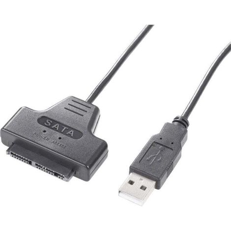Câble Adaptateur USB 2.0 - Micro-SATA 7+9 Pôles - Pour Disque Dur SSD 1,8 Pouces - Longueur 0,48 M - Noir (1/2)