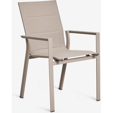 SKLUM Pack aus 2 stapelbaren Gartenstühlen mit Armlehnen aus Aluminium Karena Moka Braun                                  