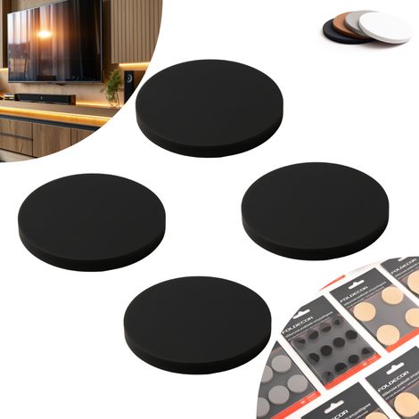 Patins antidérapants auto-adhésifs en silicone, noirs, diamètre 34 (paquet de 4) (1/5)