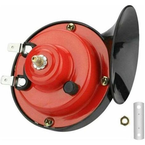 pièces détachées automobiles, klaxon étanche 12 V 300 dB pour motos, camions, trains, bateaux, voitures, SUV et bateaux, rouge (1/5)