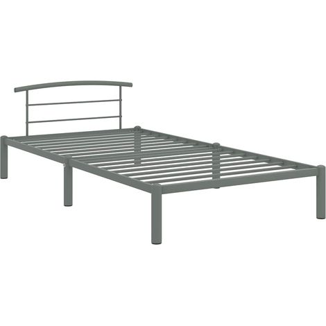 Maison Exclusive - Bettgestell Grau Metall 90x200 cm (1/5)