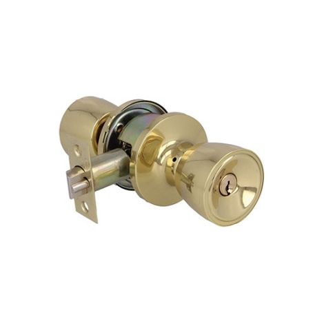 Serrure monopoint en applique 60/70 mm – Pêne carré anti-carte – Pour portes en bois 35-45 mm – Laiton poli – Amig