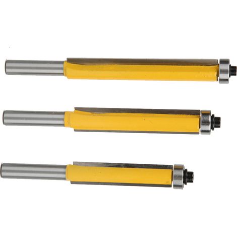 3 pièces 8mm tige de fraise, outils de fraisage fraise à bois coupe routeur peu avec roulement (1/5)