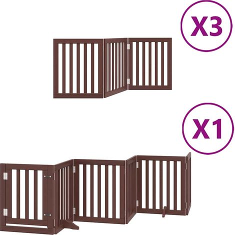 Maison Exclusive - Cancello Cani Porta Pieghevole Marrone 15 Pannelli 750cm Pioppo