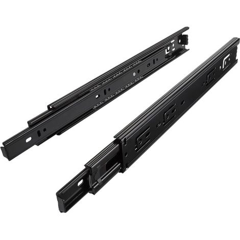 1 paire (2 PIÈCES) Glissières à Extension Complète Coulisses Télescopiques noires 300 mm (insérées) à Billes - RWCoulisse pour tiroir (1/3)