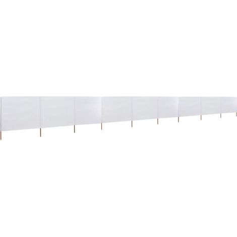 Paravent Cloison de séparation 9 panneaux, Pour Jardin, Balcon, Terrasse Tissu 1200 x 80 cm Blanc sable OIB4519E (1/5)