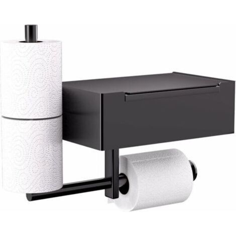 Toilet paper holder, toilet paper holder with wet wipe dispenser, 2 in 1 perforated self-adhesive toilet paper holder for bathroom and toilet, kitchen, bedroom, 1 piece (FLITI-Mode) (1/4)