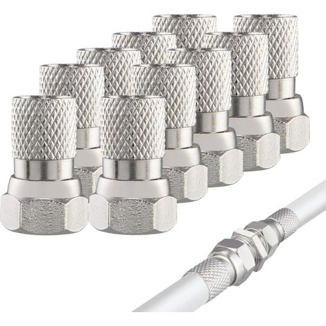 F-Connector 7mm Adaptateur D'Antenne Tv 10 Pièces, Type F Connecteur Coaxial Antenne Tv Connecteur D'antenne Convient Pour Les Appareils De Télévision Par Câble Convient Pour Les Boîtes De Télé (1/5)